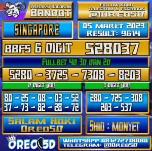 Bocoran Togel SINGAPORE 05 Maret 2023