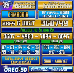 Bocoran Togel Cambodia Rabu 19 April 2023