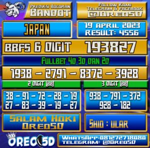 Bocoran Togel JAPAN Rabu 19 april 2023