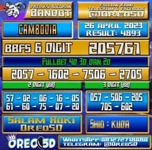 Bocoran Togel Cambodia Rabu,26 April 2023