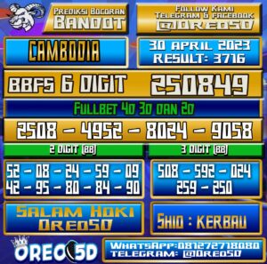 Bocoran Togel Cambodia Minggu,30 April 2023