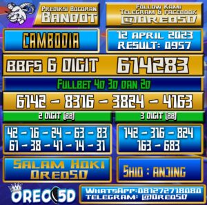 Bocoran Togel Cambodia Rabu 12 April 2023