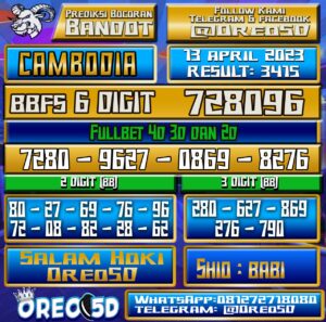 Bocoran Togel Cambodia Kamis 13 April 2023