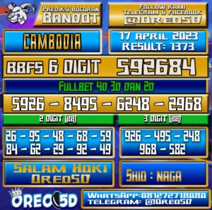 Bocoran Togel Cambodia Senin 17 April 2023