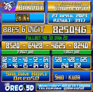 Bocoran Togel China Kamis,27 April 2023