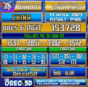 Bocoran Togel China Jumat 14 April 2023