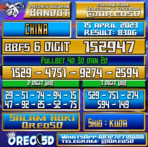 Bocoran Togel China Sabtu 15 April 2023