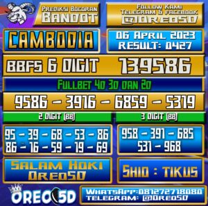 Bocoran Togel Cambodia kamsi 06 April 2023