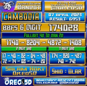 Bocoran Togel Cambodia Jumat 07 April 2023