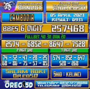 Bocoran Togel Cambodia Rabu 05 April 2023