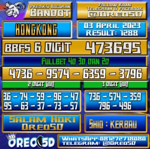 Bocoran Togel Hongkong Senin 3April 2023