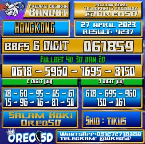 Bocoran Togel Hongkong Kamis,27 April 2023