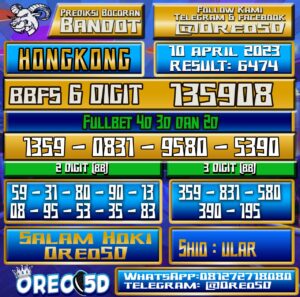 Bocoran Togel Hongkong Senin 10 April 2023