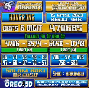 Bocoran Togel Hongkong Sabtu 15 April 2023