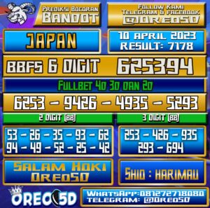 Bocoran Togel JAPAN Senin 10 april 2023