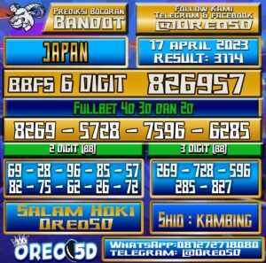 Bocoran Togel JAPAN Senin 17 april 2023