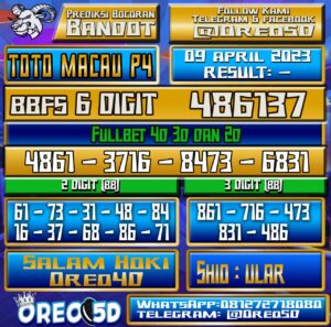 PREDIKSI  TOTO MACAU P4 Minggu 09 April 2023