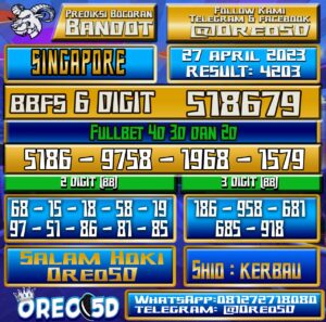 Bocoran Togel SINGAPORE Kamis,27 April 2023