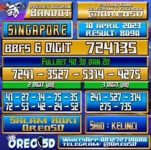 Bocoran Togel SINGAPORE Senin 10 April 2023