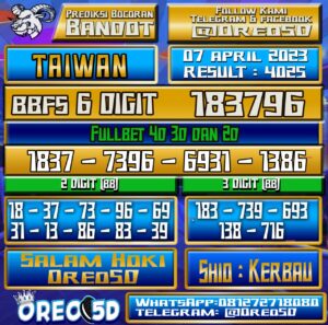 Bocoran Togel Taiwan Jumat 07 April 2023