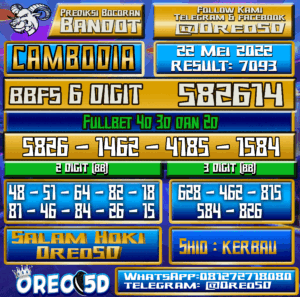 Bocoran Togel Cambodia Senin,22 Mei 2023