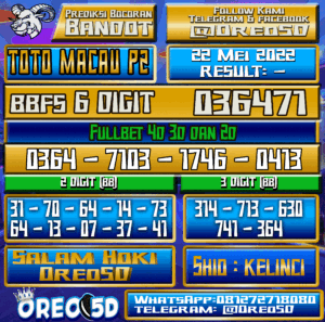 PREDIKSI TOTO MACAU P2 Senin,22  Mei 2023