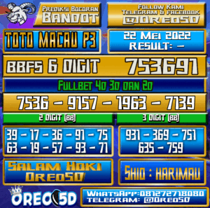 PREDIKSI TOTO MACAU P3 Senin,22 Mei 2023