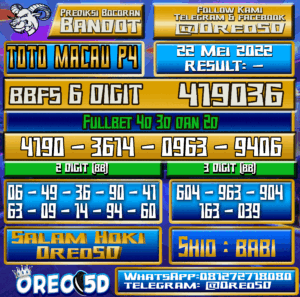 PREDIKSI TOTO MACAU P4 Senin,22 Mei 2023