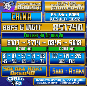 Bocoran Togel China Rabu,24 Mei 2023
