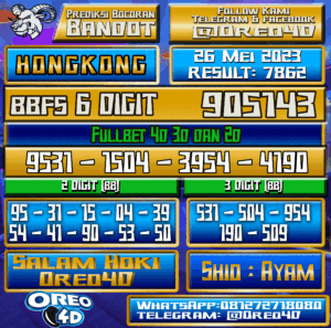 Bocoran Togel Hongkong Jumat,26 Mei 2023
