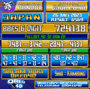 Bocoran Togel JAPAN Jumat,26 Mei 2023
