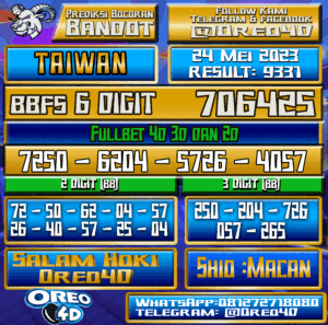 Bocoran Togel Taiwan Rabu,24 Mei 2023