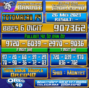 PREDIKSI TOTO MACAU P4 Jumat,26 Mei 2023