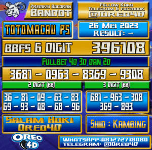 PREDIKSI TOTO MACAU P5 Jumat,26 Mei 2023