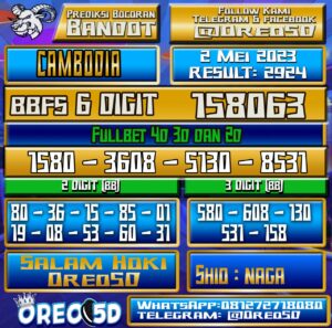 Bocoran Togel Cambodia Selasa,02 Mei 2023