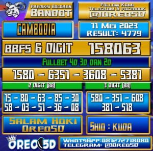 Bocoran Togel Cambodia Kamis,11 Mei 2023