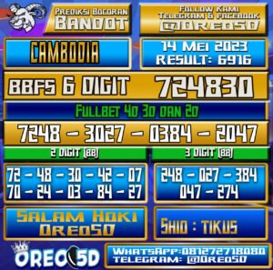 Bocoran Togel Cambodia Minggu,14 Mei 2023