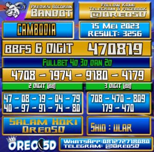 Bocoran Togel Cambodia Senin,15 Mei 2023