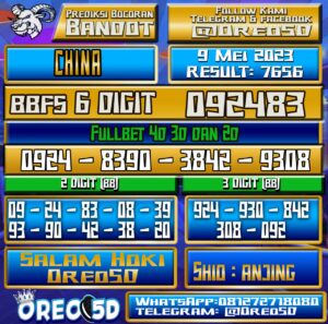 Bocoran Togel China Selasa,09 Mei 2023