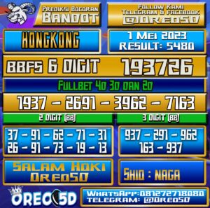 Bocoran Togel Hongkong Senin,01 Mei 2023