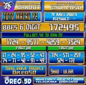 PREDIKSI TOTO MACAU P2 Selasa,09 Mei 2023