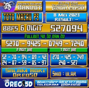 PREDIKSI TOTO MACAU P3 Senin,08 Mei 2023