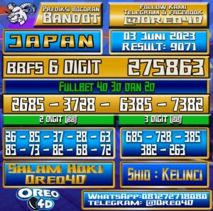 Bocoran Togel JAPAN Sabtu,03 juni 2023