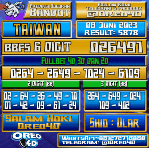 Bocoran Togel Taiwan Kamis, 08 Juni 2023