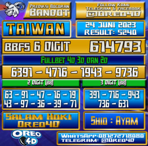 Bocoran Togel Taiwan Sabtu,24 JUNI 2023