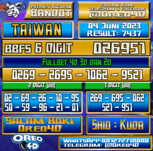 Bocoran Togel Taiwan Minggu, 04 Juni 2023 