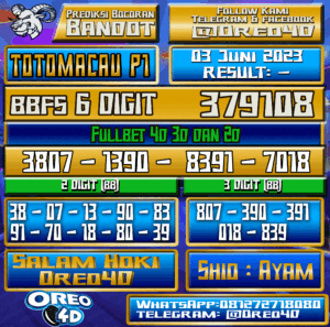 Bocoran Togel TOTO MACAU P1 Sabtu,03 Juni 2023