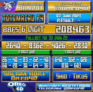 PREDIKSI TOTO MACAU P4 Rabu,07 juni 2023