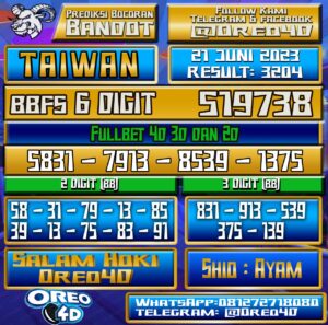 Bocoran Togel Taiwan Rabu,21 JUNI 2023