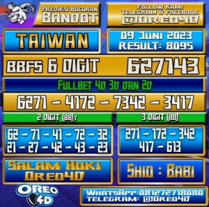 Bocoran Togel taiwan Jumat,09 juni 2023